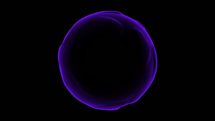 Sfera viola su sfondo nero, un oggetto misterioso