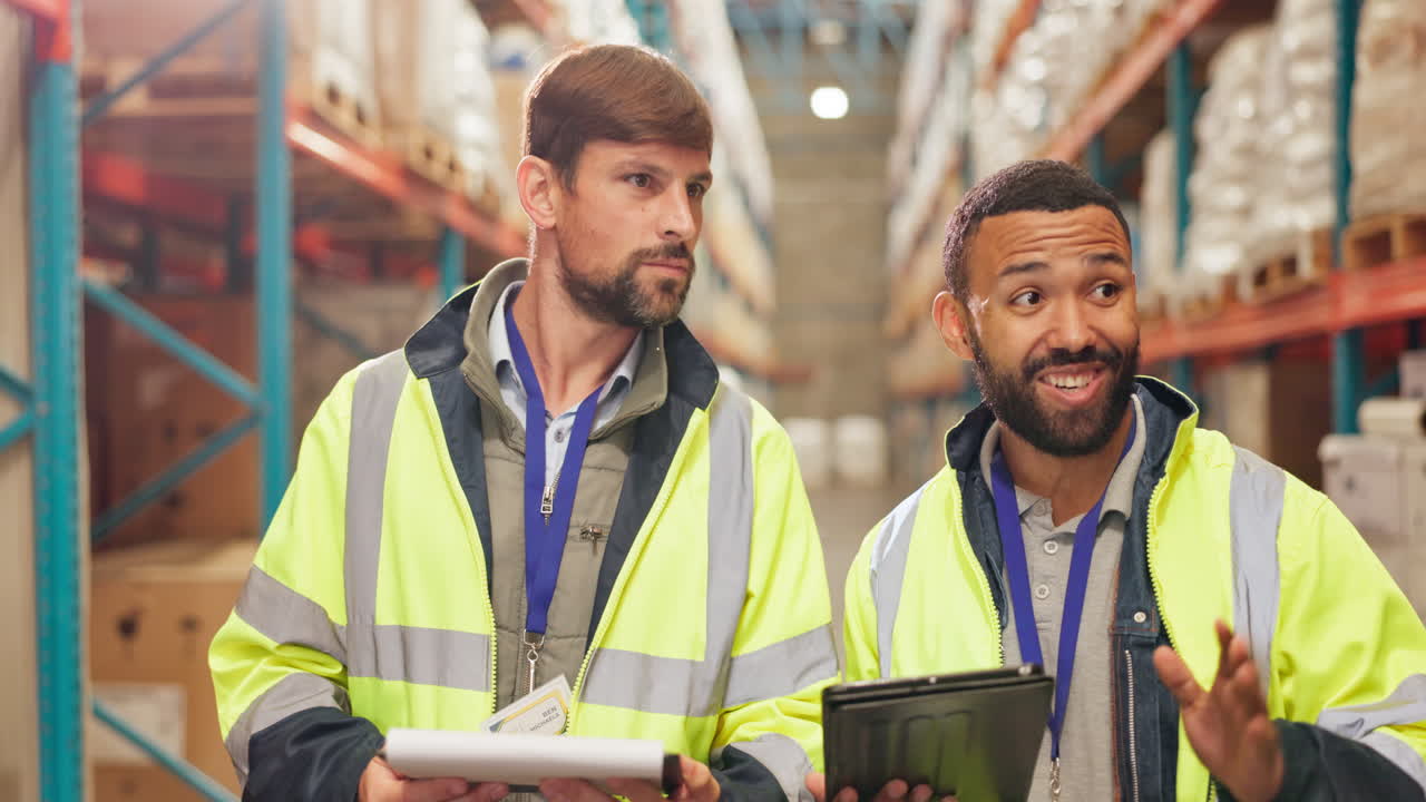 trabajadores del almacén comprobando el inventario
