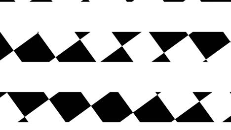 simple geometric motion graphic background. black and white striped and checkered pattern. seamless animation with basic shapes