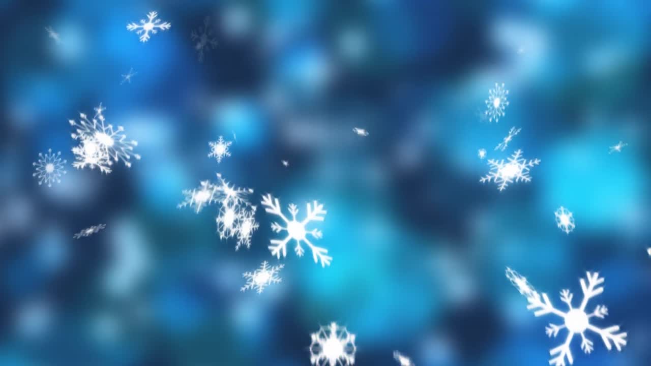 nieve cayendo sobre un fondo azul