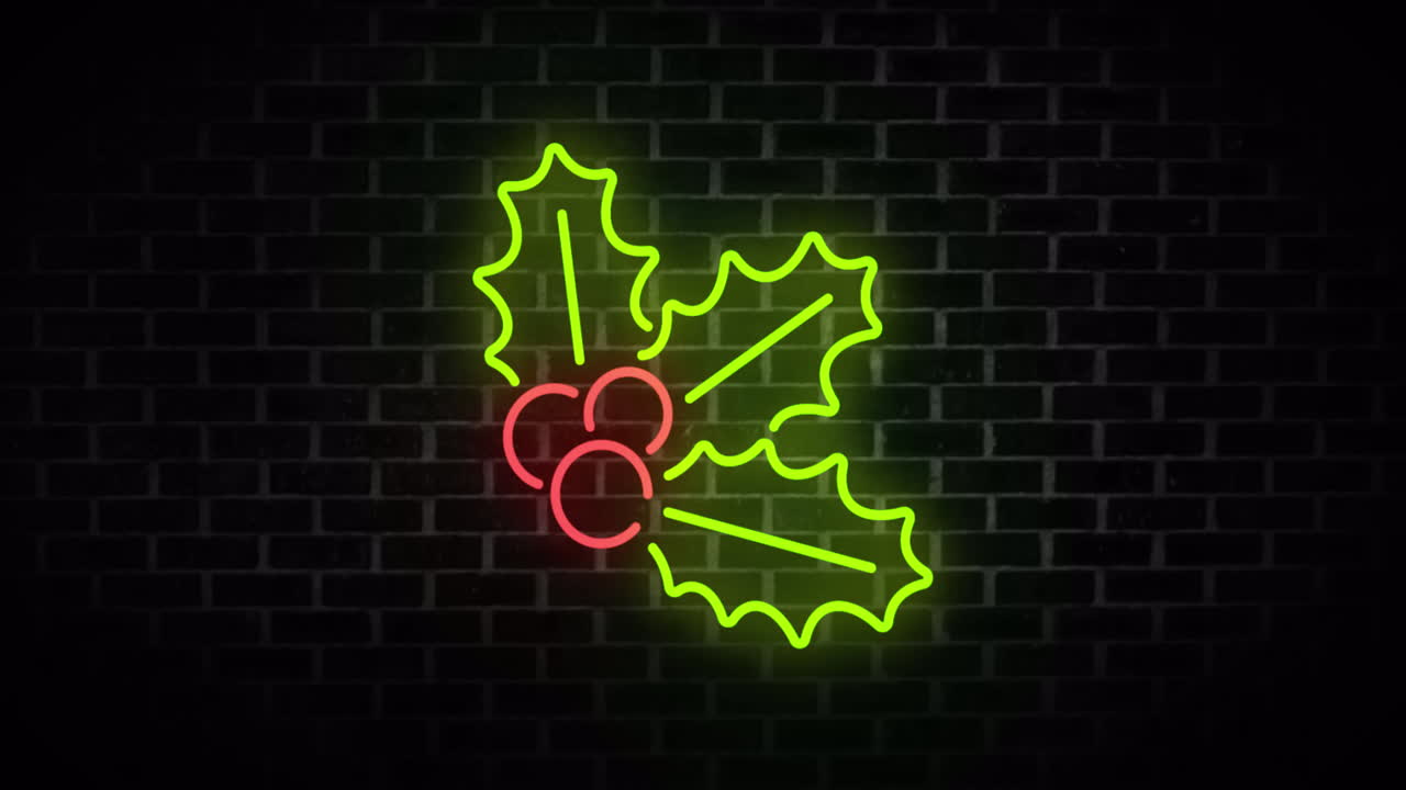 Animazione della scritta "holy" al neon su sfondo nero.