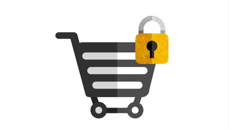 shopping cart with padlock animation