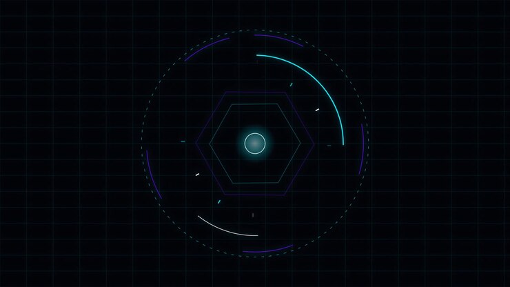 Futuristic Digital Hexagon Interface Animation