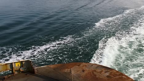 anacortes-san juan islands ferry boat backwash on rosario strait in washington, usa