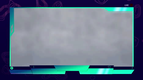 animación de una pantalla en blanco con interfaz digital sobre un fondo azul