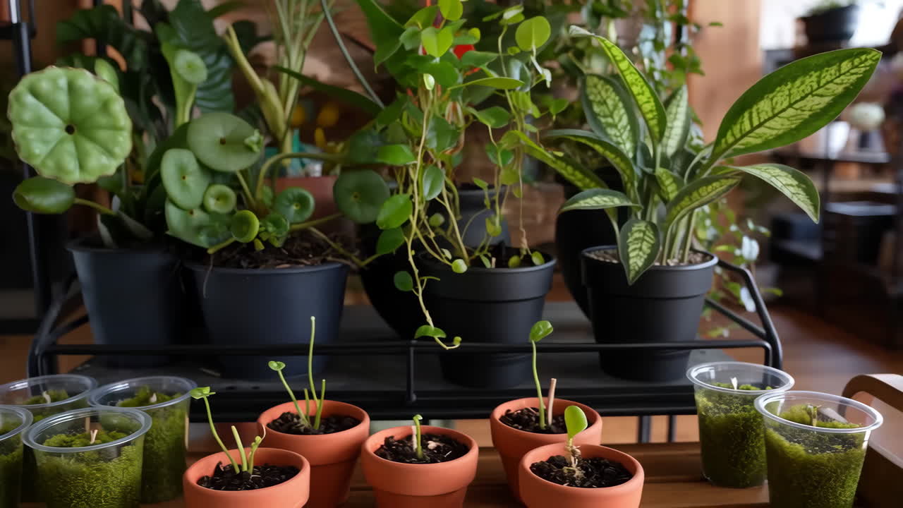 Collection of Houseplants in Various Pots