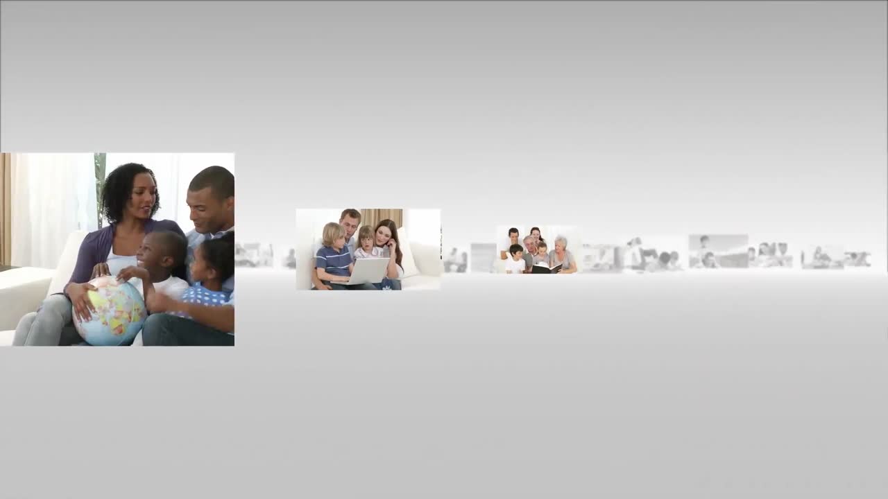 montaje de familias jugando juntas