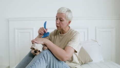 Woman-and-dog-at-home