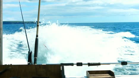 fishing boat sailing in sea