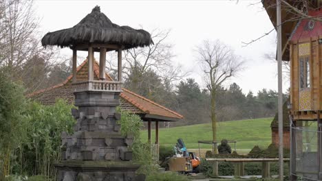 windy scene with asian object building