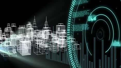 Animation-of-data-processing-over-3d-cityscape