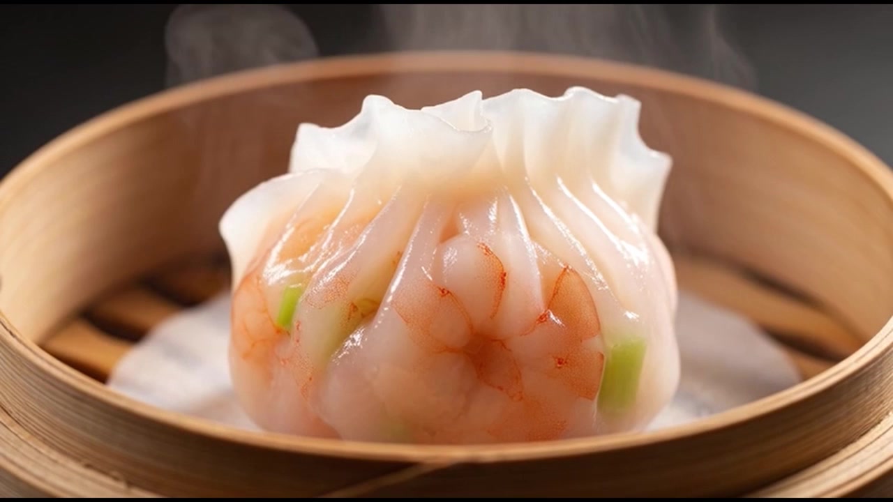 Chef Trinchando Pato Assado e Dumpling de Camarão Fumegante
