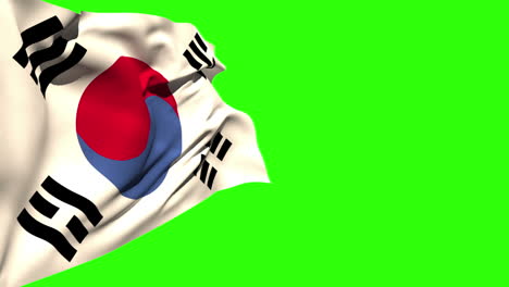 large korea republic national flag blowing