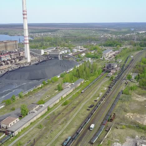 industrial power plant with smokestack
