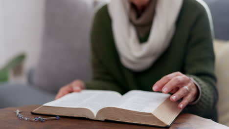 woman, reading and knowledge in home with closeup