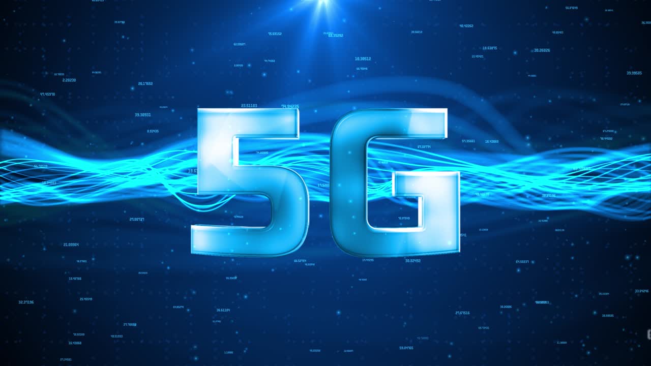 4k abstract tecnologia di rete internet digitale 5g con connessione di nodi di big data