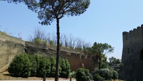 a scenic view of historic castle walls