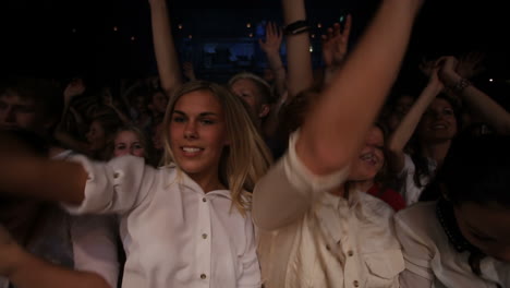 festival, music and crowd dance jump for rave