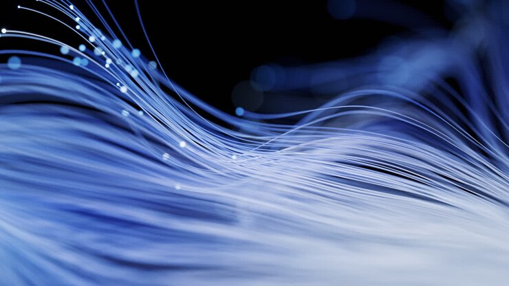 Flowing neon curve lines background, 3d rendering.