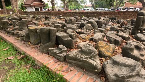 steady view of decaying historical stone ruins