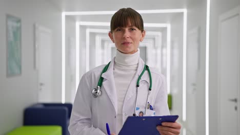 female doctor in hospital corridor