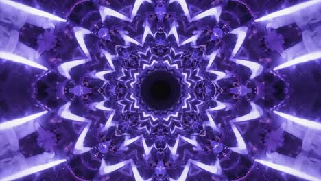 abstract purple and white light tunnel kaleidoscope