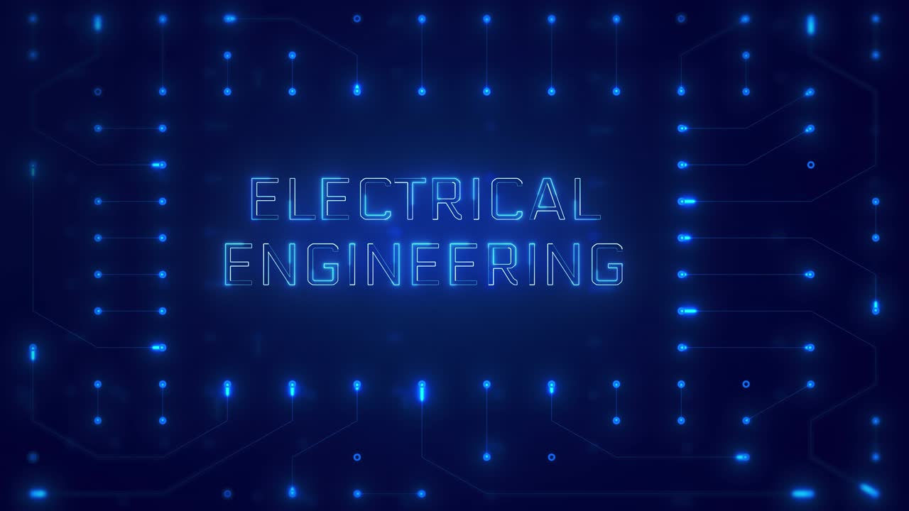 Elektroteknisk tekst på et animeret digitalt printkort