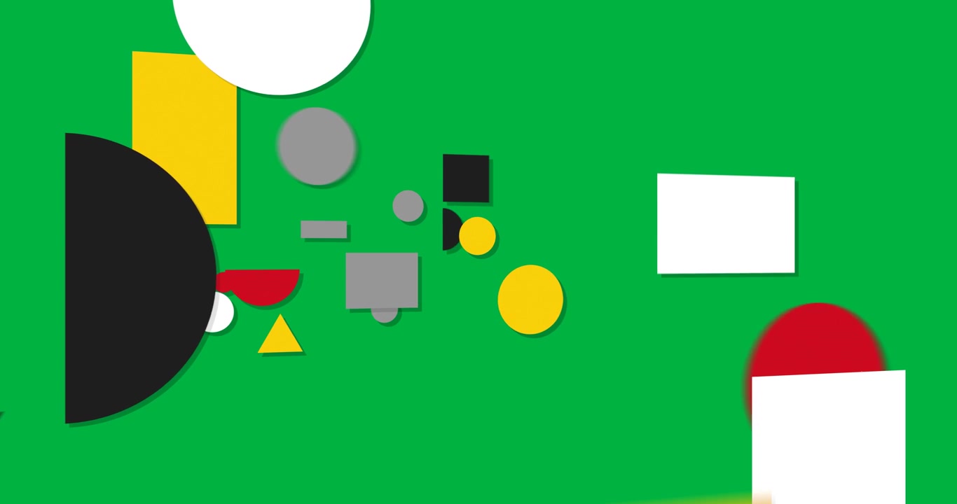 Yellow panel sliding shapes moving in dark disc sweeping forming yellow orb on transparent field