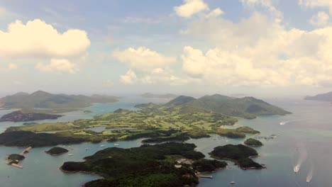 Aerial-view-of-The-Jockey-Club-Kau-Sai-Chau-Public-Golf-Course,-Hong-Kong