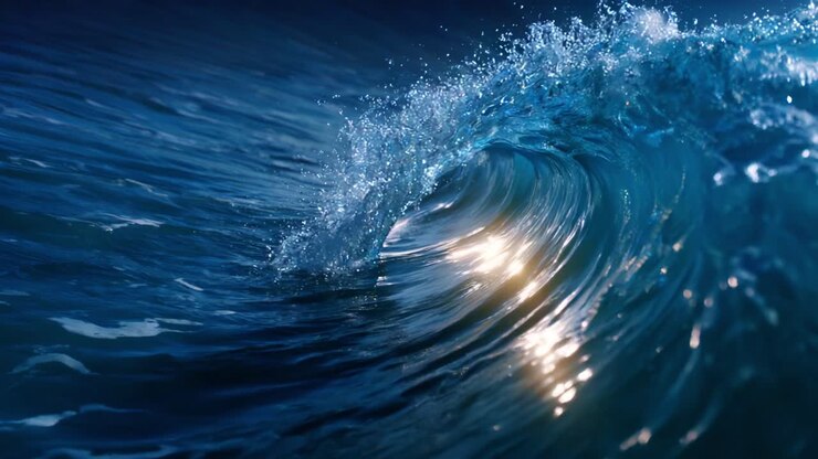 A Captivating Journey Through the Majestic Ocean Waves, Showcasing Their Unique Textures, Colors, and the Dance of Light Reflected on the Water Surface