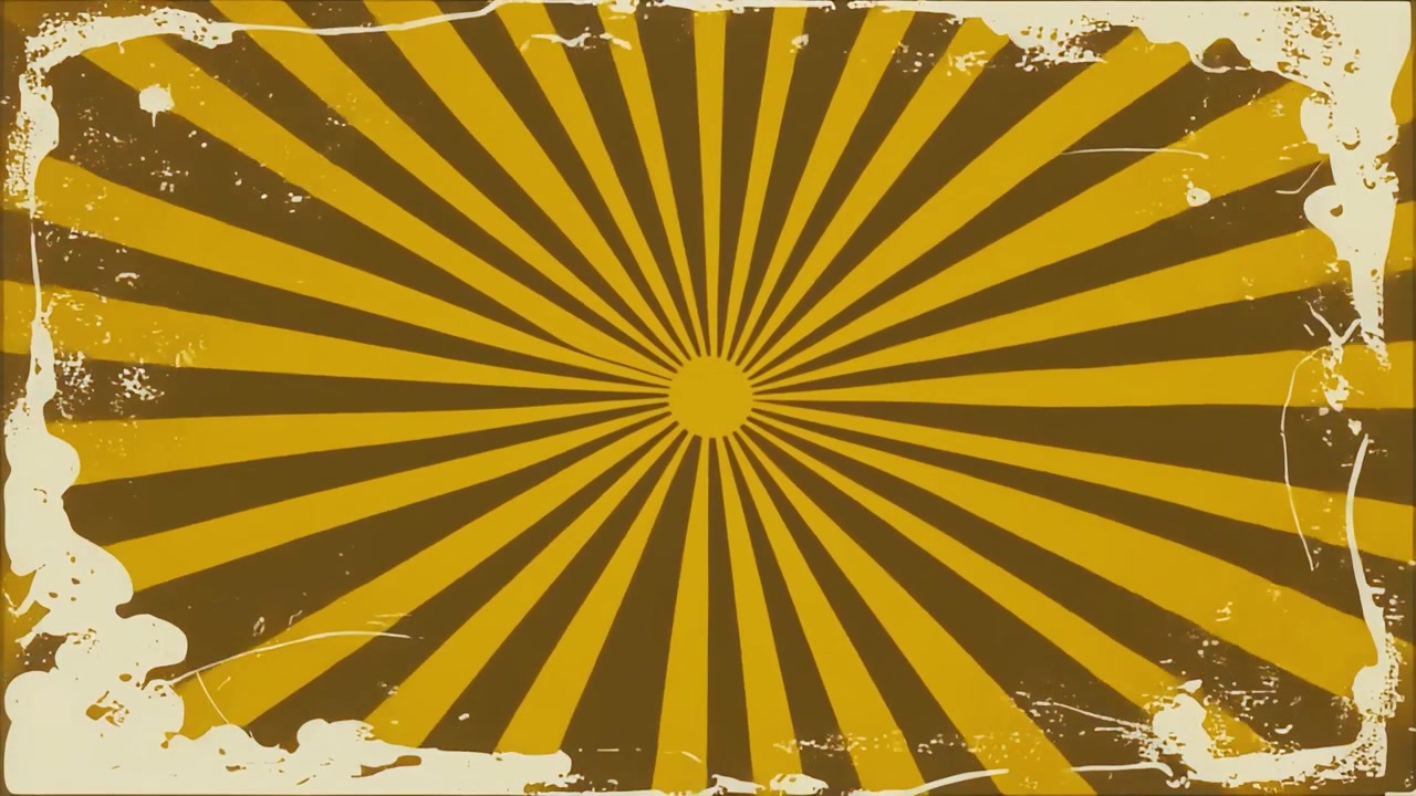 Animated Retro Sunburst Background with Grunge Texture