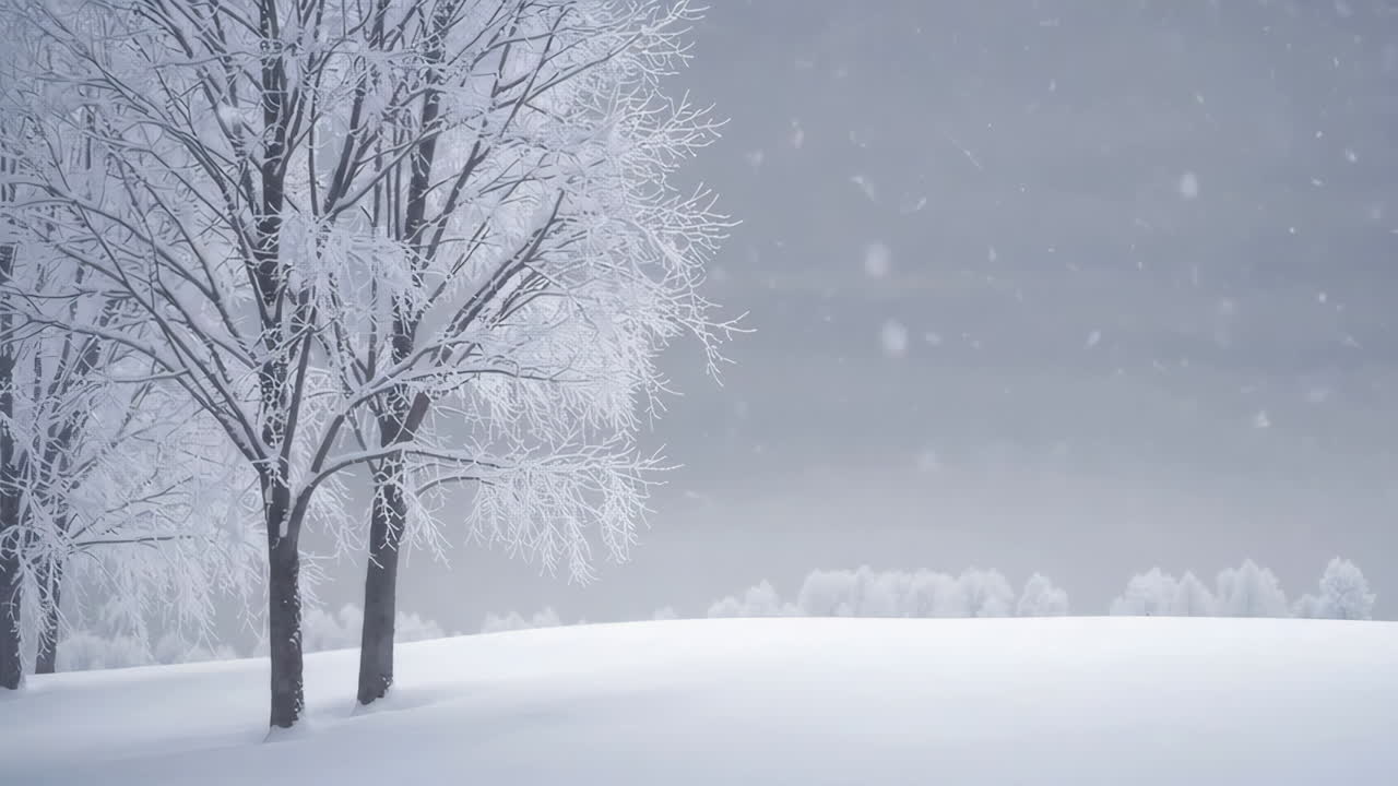 Snowy Winter Landscape with Trees