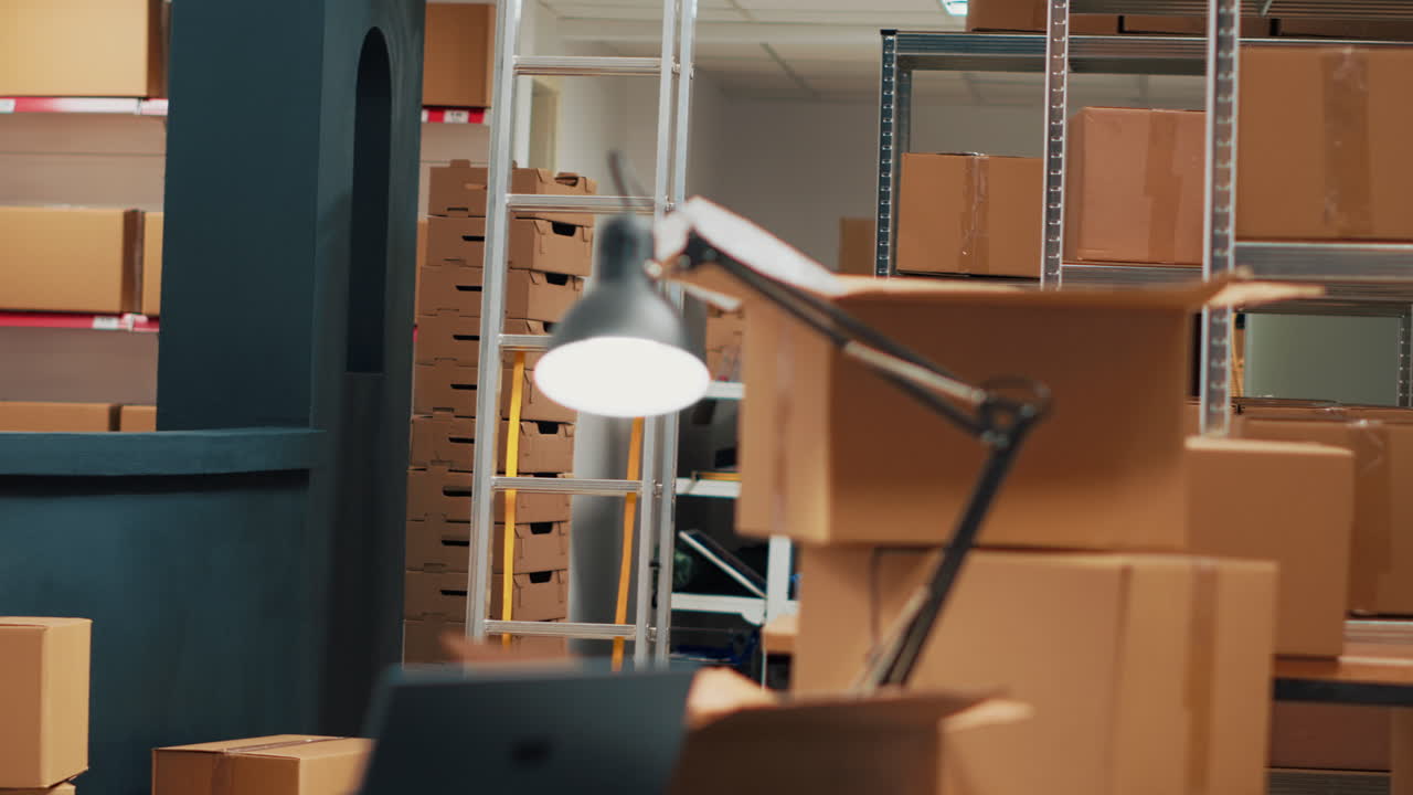 Warehouse Inventory with Boxes and Equipment