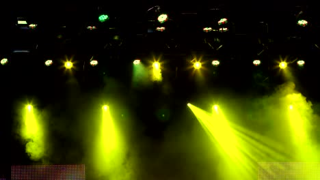 shimmering colored lights on stage.