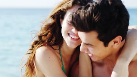 romantic couple having fun at beach