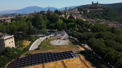 Spoletosfera-or-Spoleto-sphere-artistic-structure-in-Spoleto,-Italy