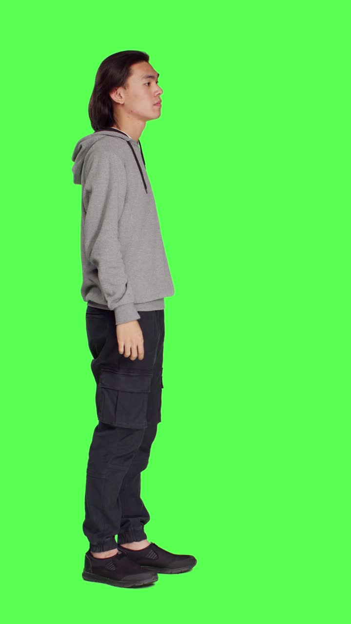 Profile of person indicates left or right direction