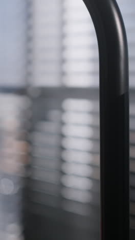 close-up of a modern black faucet
