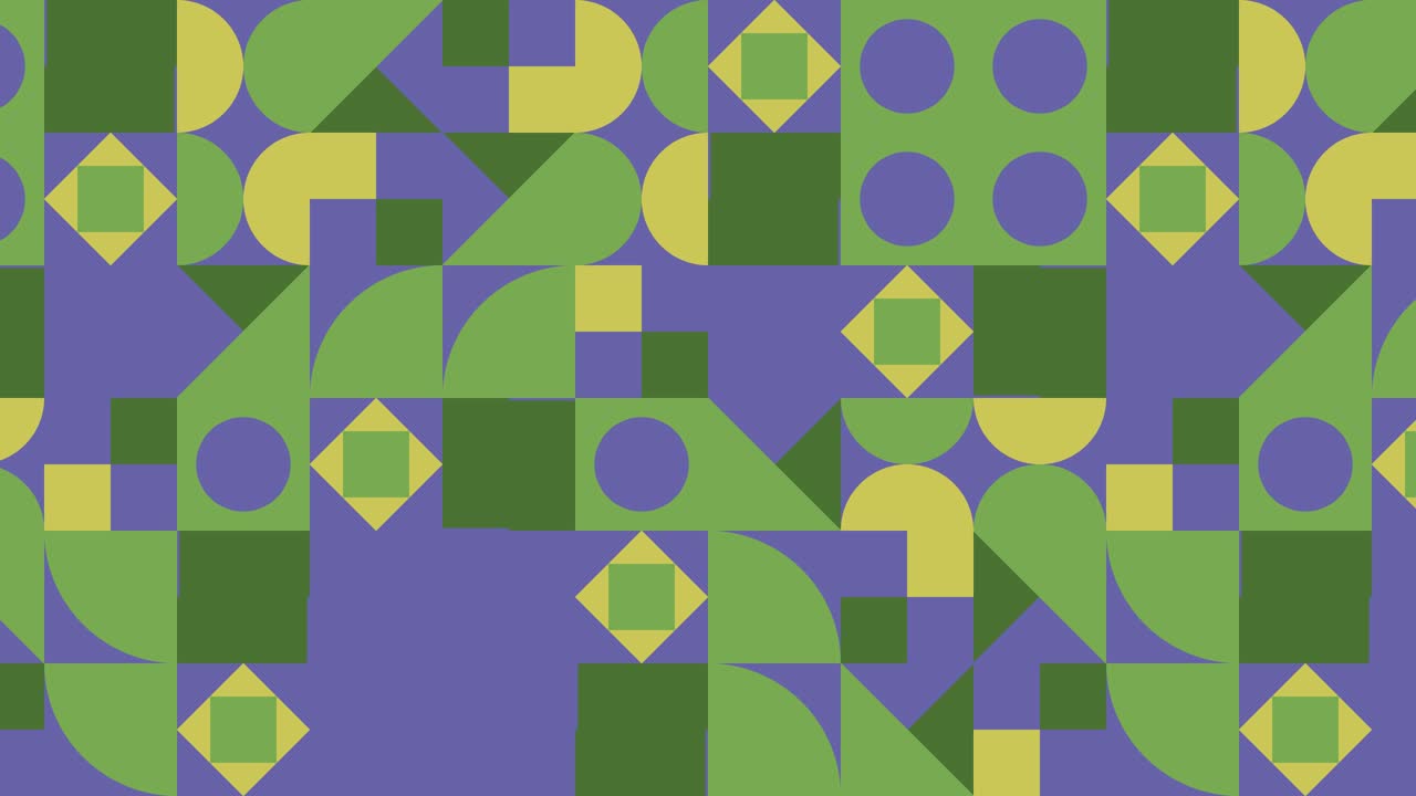 patrón geométrico multicolor con elementos muy peri violeta. azulejos aleatorios en mosaico animado abstracto. fondo gráfico de movimiento en un diseño plano retro