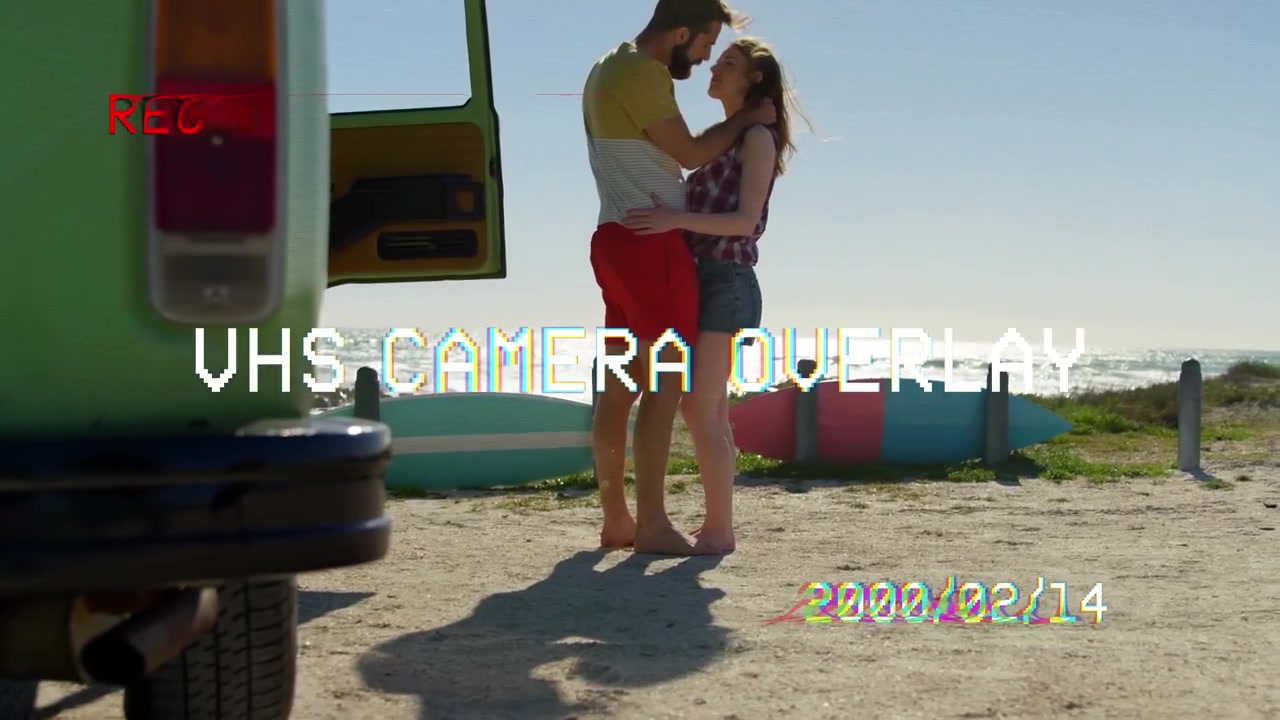 Collezione di videoclip in stile VHS vintage con stile di vita da spiaggia