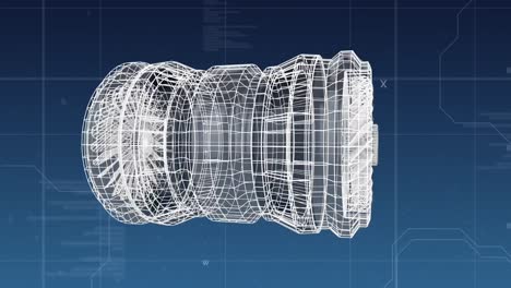 modelo digital 3d de una turbina de avión
