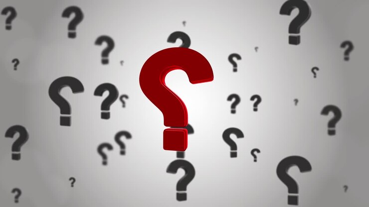 señal de interrogación roja entre muchos