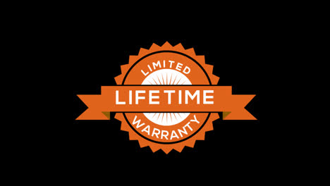 lifetime-warranty-badge-animation-loop-motion-graphics-video-transparent-background-with-alpha-channel