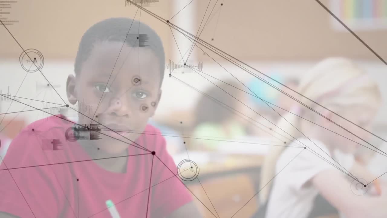 학교생의 글쓰기를 통한 연결 네트워크의 애니메이션