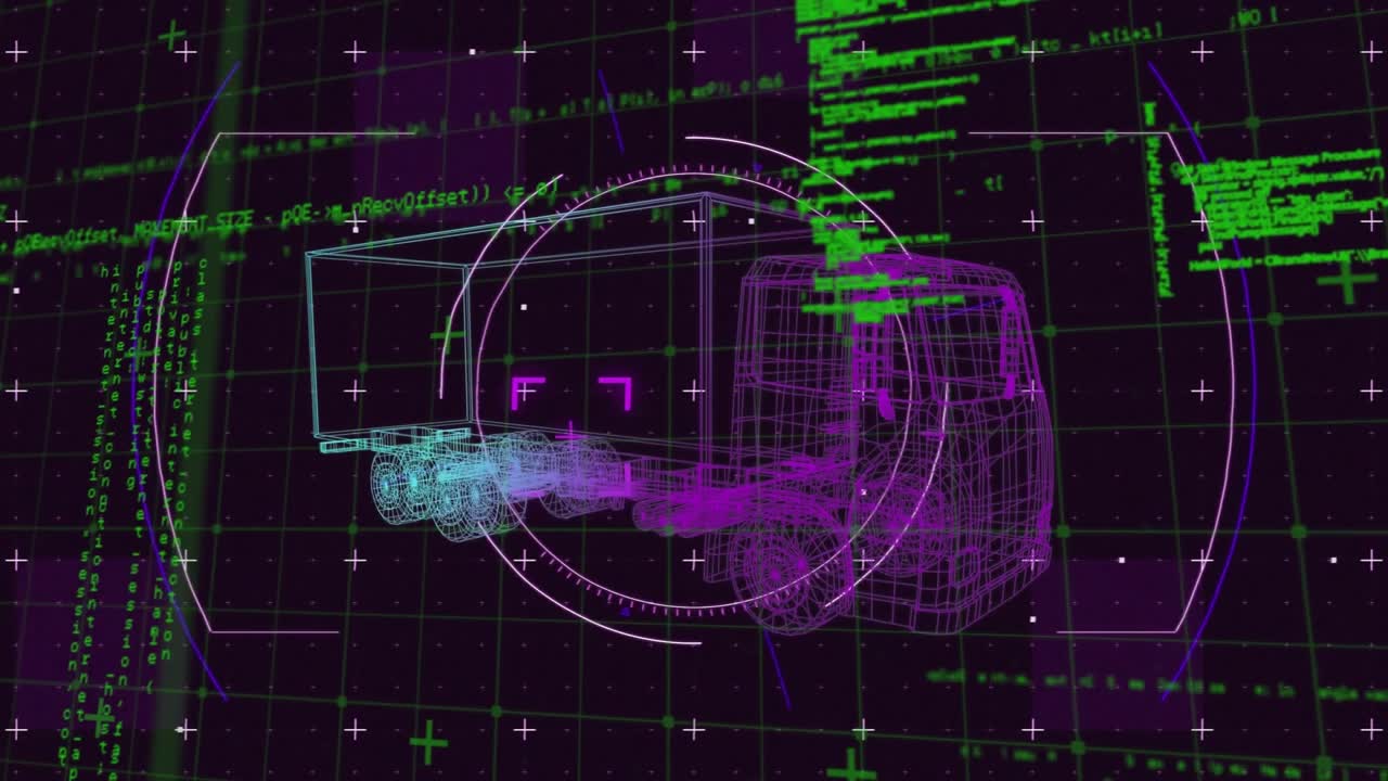 Animation of 3d car model and data processing over grid