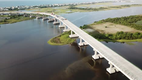 New-bridge-construction-over-intracoastal-waterway-at-Surf-City,-NC