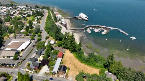 vista aérea del humilde puerto deportivo en langley, washington