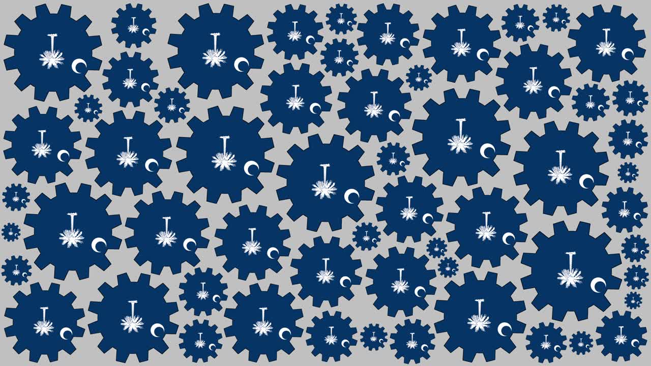 carolina del sur bandera del estado de estados unidos engranajes girando fondo