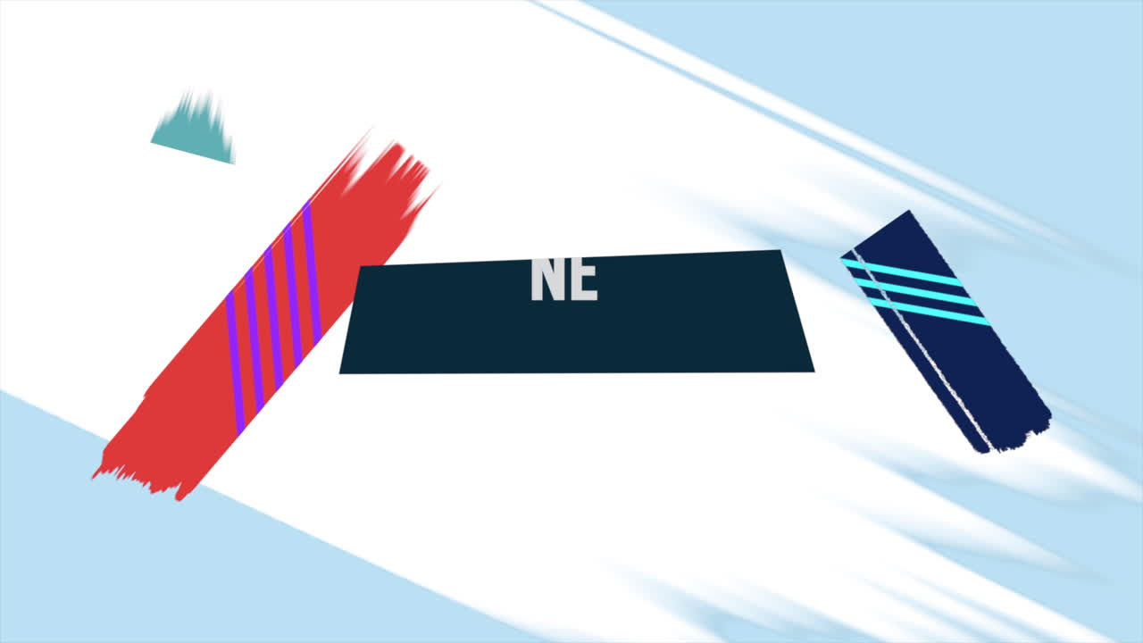 기하학적 선이 있는 멤피스 패턴의 새해 복 많이 받으세요