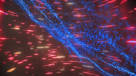 creating vibrant abstract pattern with dynamic red and blue light trails